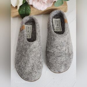 Cozy Gray Wool Slippers